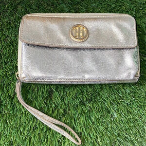 Vintage Tommy Hilfiger gold flake clutch wallet